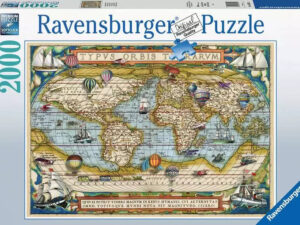 Vanha kartta palapeli 2000 palaa (Aroun the World) on Ravensburgerin peli, jonka kuvaa koristaa vanhan maailmankartan lisäksi kuumailmapallot ja purjelaivat.