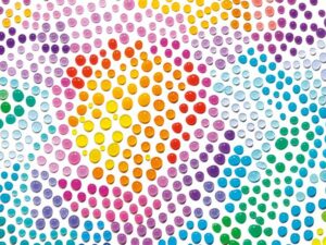 Coloured soap bubbles -palapelissä on Josie Lewisin kuvittamat värikkäät vesipisarat. Palapelissä on 1000 palaa. Valmiin palapelin koko 69.3 x 49.3 cm