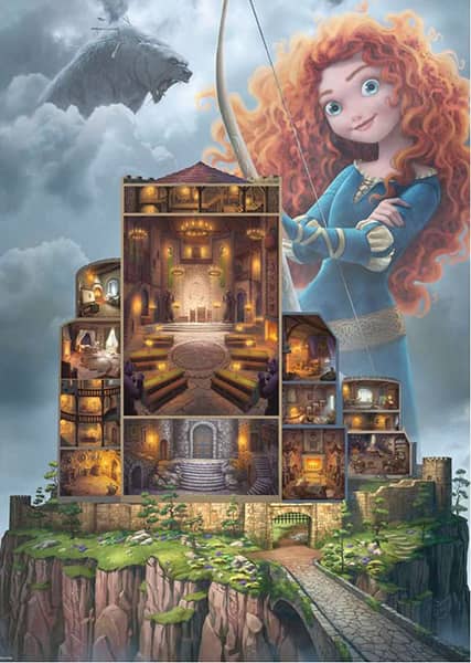 Disney Castle Merida -palapeli: Astu sisään Urhea-elokuvan päähahmon, Meridan, linnaan tässä Disneyn Castle-sarjassa. Palapelissä on 1000 palaa.