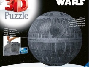 Ravensburgerin Star Wars Kuolemantähti (Star Wars Death Star) 3D-palapeli on pallopalapeli, jonka kokoamiseen et tarvitse liimaa.
