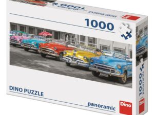 Cars Meeting -palapeli on Dinon 1000 palan panorama-palapeli. Kuvassa eri väriset Chevrolet-jenkkiautot on parkkeerattu riviin. 