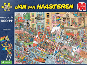 Celebrate Pride on Jan van Haasteren 1000 palan palapeli. Hauska ja tapahtumarikas palapeli tarjoaa tekemisen iloa.