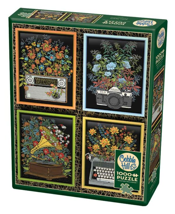 Cobble Hill kukkapalapeli (Floral Objects) on 1000 palan palapeli, jonka kuva on jaettu neljään eri lohkoon. Kussakin lohkossa on eri värinen kehys, erilaiset kukat ja eri esineet: kamera, radio, vanha levysoitin ja kirjoituskone.