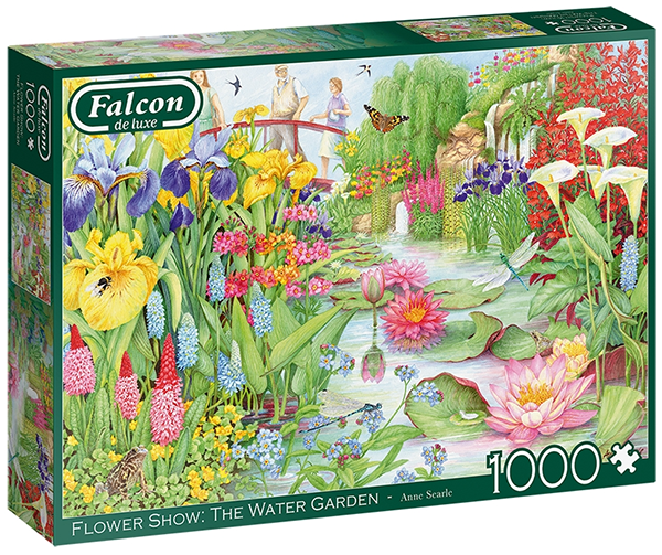 The Water Garden palapeli on Falconin 1000 palan palapeli, jonka kuva vie vesipuutarhaan. Iirikset, kallat, lumpeet ja monet upeat kukat ihastuttavat kukkien ja puutarhan ystäviä.