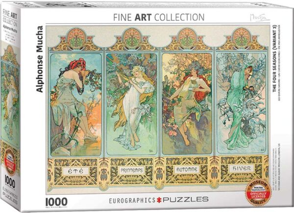 Neljä vuodenaikaa palapeli on Eurographicsin 1000 palan taidepalapeli ja kuuluu Fine Art Collection -sarjaan. Palapeli on Alfons Muchan teos.