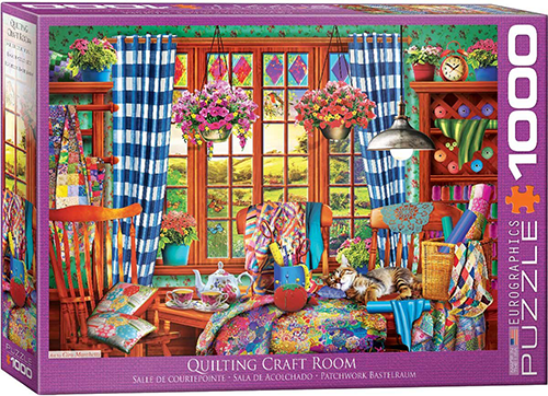 Quilting Craft Room palapeli on tilkkutäkin tekijän huoneesta ihanan värikäs 1000 palan palapeli.