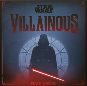 Ravensburger Star Wars Villainous: Power of the Dark Side -lautapeli. Jokainen pelaaja hallitsee yhtä viidestä Star Wars -hahmosta: Darth Vader, Asajj Ventress, Kylo Ren, Moff Gideon tai kenraali Grievous. Jokaisella pelaajalla on oma konnapakkansa, kohtalopakkansa, pelaajalauta ja 3D-hahmo.