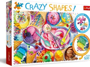 Crazy shapes Sweet Dream -palapeli on 600 palan palapeli erikoisen muotoisilla paloilla. Herkut-palapeli on värikäs. Koko on 68 x 48 cm. Valmistaja Trefl.