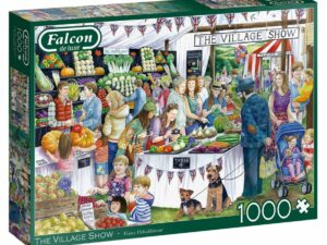 Falcon The Village Show palapeli on vintagetyylinen 1000-palainen, jonka kuvassa kesän satoa esitellään kyläjuhlilla.