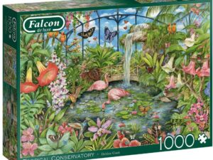 Trooppinen puutarha palapeli on Falconin 1000-palainen, jonka kuvassa ihana katettu puutarha, jossa trooppiset kukat ja kasvit sekä eläimet ihastuttavat. 