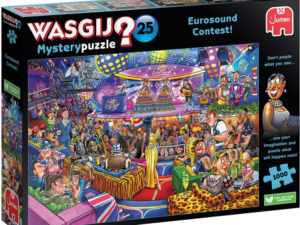 Wasgij Eurosong Contest palapeli on Wasgij Mystery numero 25. Palapelissä on 1000 palaa ja aiheena on euroviisut. Mitä kaikkea euroviisuissa tapahtuukaan! Mysteryssä kootaan se, mitä kannen kuvassa tapahtuu seuraavaksi. Käytä siis mielikuvitustasi.