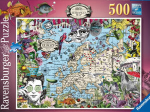 European map Quirky Circus on 500 palan palapeli. Valmiin palapelin koko 49 x  36 cm Valmistaja Ravensburger