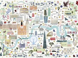 Map of London -palapeli vie palapelin kokoajan Lontoon matkalle tutustumaan kaupungin nähtävyyksiin. Lähde sisäkin Lontooseen. Gibsonsin 1000 palan palapeli.