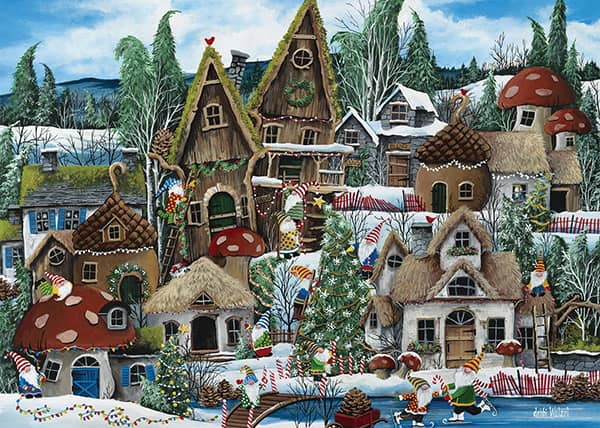 Gnome for the Holidays palapeli vie joulun tunnelmaan ja pieneen tonttukylään. Joulupalapelissä on 1000 palaa ja sen valmistaa Alipson. 
