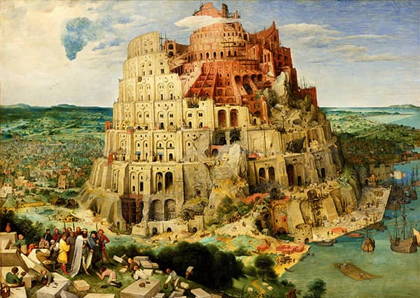 The Tower of Babel palapeli, jonka maalaus on Pieter Bruegelin taideteos Baabelin torni. Taidepalapelin valmistaa Enjoy Puzzles. 