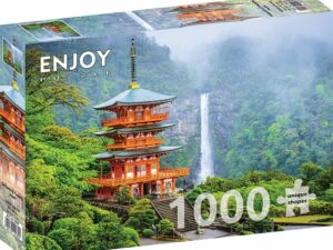 Enjoy Japani palapeli Seiganto-ji Pagoda Japan on 1000 palan palapeli, jossa japanilainen temppeli kauniissa japanilaisessa maisemassa.