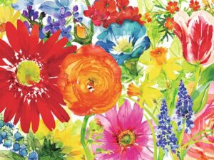 Ravensburgerin värikäs kukkapalapeli tarjoaa värienergiaa ja kokoamisen iloa. Valmiin palapelin koko on 70 x 50 cm. Palapelissä on 1000 palaa. Palapeli ei kuulu Ravensburgerin Pohjoismaiden valikoimaan.
