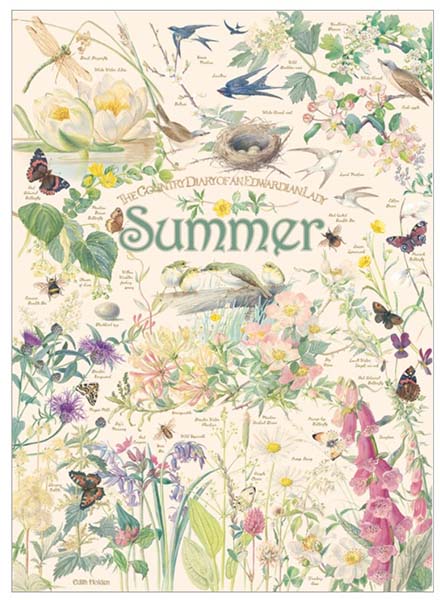 Kesä palapeli kuuluu Cobble Hillin Country Diary -sarjaan, johon kuuluu kaikki neljä vuodenaikaa. Linnut, värikkäät kukat ja perhoset kuuluu kesään.