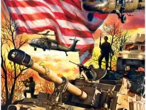 US Army Firepower palapeli on amerikkalaisen MasterPiecesin 1000 palan palapeli, jonka kuvassa Amerikan lippu ja armeijan kalustoa. 