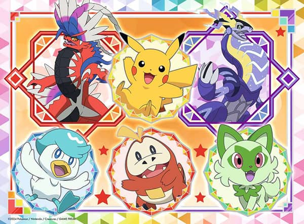 Pokémon palapeli 100 palaa on Ravensburgerin vuoden 2024 uutuus. Kuvassa Pokémon-hahmot värikkäänä kollaasina. Lapsi voi koota palapelin vaikka hahmo kerrallaan. 