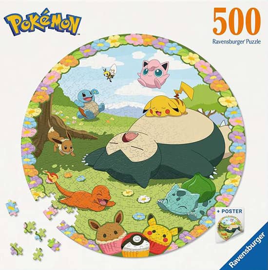 Blooming Pokémon 500 palan palapeli on Ravensburgerin vuoden 2024 uutuus. Pyöreä palapeli on kuvaltaan selkeä, joten sitä on kiva koota vaikka yhdessä lasten kanssa.