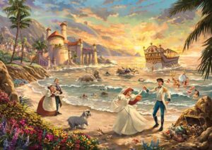 Thomas Kinkade Pieni Merenneito palapeli (The Little Mermaid Celebration of Love) on Schmidtin 1000 palan palapeli.