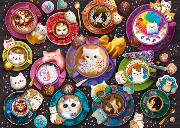Coffee art kittens palapeli on Schmidtin 500 palan palapeli, jonka kuvassa kahviin on taiteiltu erilaisia kissan kuvia. Schmidtin palapelit tunnetaan niiden korkeasta laadusta. Palat sopivat vain omille paikoilleen ja palat eivät kiillä.
