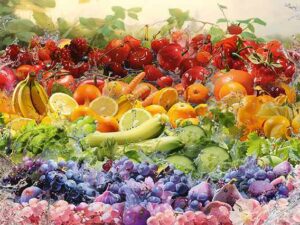 Hedelmäcocktail palapeli on Schmidtin 1000 palan palapeli, jonka kuvassa värikkäät hedelmät vuodostavat omia ryhmiä. Tätä palapeliä voit koota vaikka väri kerrallaan.