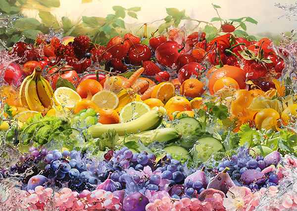 Hedelmäcocktail palapeli on Schmidtin 1000 palan palapeli, jonka kuvassa värikkäät hedelmät vuodostavat omia ryhmiä. Tätä palapeliä voit koota vaikka väri kerrallaan.