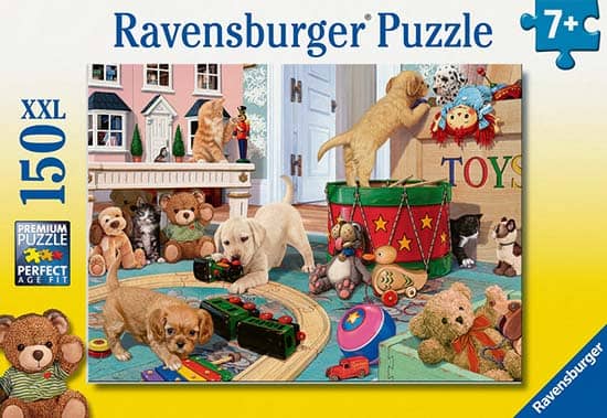 Koiranpennut leikkivät 150 palan palapeli (Little Paws Playtime) on Ravensburgerin lasten palapelien sarjaan. 