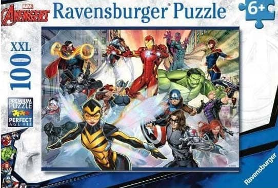 Avengers palapeli 100 palaa on Ravensburgerin lasten palapeli, jossa Avengers-elokuvasarjan hahmot seikkailevat.