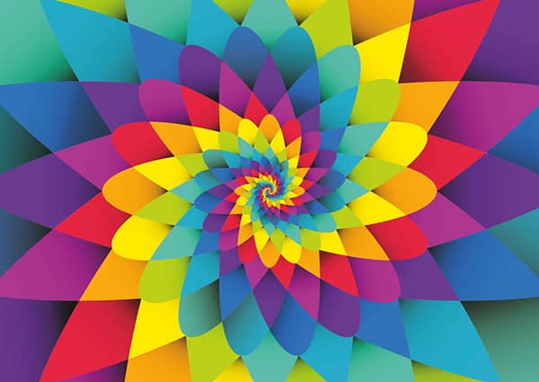 Sateenkaari spiraali palapeli (Rainbow Spiral) on 1000 palan palapeli. Sateenkaaren väriset ornamentit kiertyvät spiraalin muotoon. Upeat värit ja kuviot helpottavat palapelin kokoamista. 