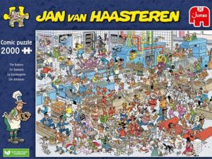 Jan van Haasteren Leipomo 2000 palan palapeli (The Bakery) on Jumbon vuoden 2024 uutuus. Tällä kertaa Jan van Haasteren perhe vierailee leipomossa. Leipomon menetelmät ovat vähän erikoiset. Jan van Haasterenilla on hauskaa, mutta onko haamu tästä kaikesta innoissaan?