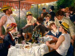 Auguste Renoir palapeli on Enjoyn 1000-palainen. Kuvassa Renoirin maalaus Luncheon of the Boating Party vuodelta 1881.
