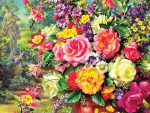 Kukkakimppu palapeli 1000 palaa (Flower Bouquet) on Eurographicsin vuoden 2024 uutuus. Upeat ruusut, akilleijat ja luonnonkukat on aseteltu kuin kukkamaalaukseen.  Eurographicsin palapelit on leikattu SmartCut-tekniikalla.