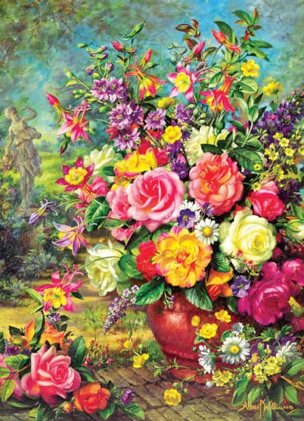 Kukkakimppu palapeli 1000 palaa (Flower Bouquet) on Eurographicsin vuoden 2024 uutuus. Upeat ruusut, akilleijat ja luonnonkukat on aseteltu kuin kukkamaalaukseen.  Eurographicsin palapelit on leikattu SmartCut-tekniikalla.