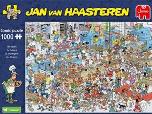 Jan van Haasteren Leipomo 1000 palan palapeli (The Bakery) on Jumbon vuoden 2024 uutuus. Tällä kertaa Jan van Haasteren perhe vierailee leipomossa. Leipomon menetelmät ovat vähän erikoiset. Jan van Haasterenilla on hauskaa, mutta onko haamu tästä kaikesta innoissaan?