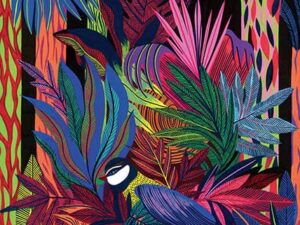 La Naissance de l'Oiseau palapeli 2000 palaa on Pieces & Peacen valmistama. Kuvittaja Orane Sigalin värikkäät kasvit ja kasvien joukosta pilkistävä lintu muodostavat kuin värikkään seinävaatteen. Lehtien muodot ja värit helpottavat palojen lajittelua ja kokoamista. Pieni Harrastepuoti