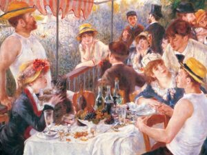Renoir palapeli Lounas on Eurographicsin 1000-palainen taidepalapeli. Kuvassa Renoirin maalaus Luncheon of the Boating Party vuodelta 1881. Kesäinen päivä ja rento ilmapiiri, ihmiset tauttivat vapaa-ajastaan.