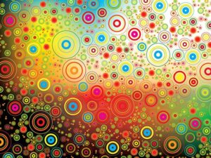 Abstraktit kukat palapeli (Abstract Flowers) on 1000 palan palapeli. Kuvassa värikkäät ympyrät muodostavat kuin kukkakedon. Taustan väriliukuma helpottaa kokoamista. Mikä ihana värien leikki ja abstrakti taidekuva. Valmistaja Yazz Puzzles.