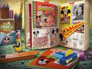 Disney Collectors Edition 1960 palapeli on Ravensburgerin 1000-palainen. Astu svengaavaan 60-luvulle tällä eloisalla 1000 palan palapelillä, jossa Mikki Hiiri ja ystävät juhlivat ikonista "Mikki Hiiren vuosishowta". Tämän palapelin avulla et vain elä hetkeä menneestä, vaan luot myös uuden muiston. Palapelin keskipisteessä on Mikki Hiiri hänen tyylikkäässä 60-luvun asussaan, jota ympäröi riemukas joukko hahmoja, kuten Minnie, Aku Ankka, Pluto ja Hessu. Kun asetat viimeisen palan, voit pohtia iloa ja nostalgiaa, jonka Mikki ja hänen ystävänsä ovat tuoneet sukupolville.