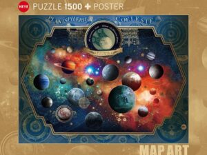 Space World palapeli on Heyen 1500-palainen, joka kuuluu Map art -sarjaan. Planeetat-palapeli on André Sanchezin upea kuvitus avaruudesta ja planeetoista.
