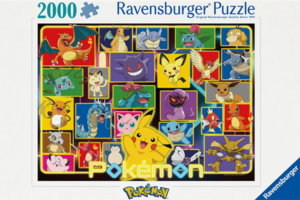 Pokémon 2000 palan palapeli on saksalaisen Ravensburgerin tuote. Kuvakollaasissa Pokemon-hahmot esittäytyvät kukin erivärisellä taustalla, mikä helpottaa palojen löytymisessä.