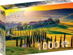 Tuscany Sunset palapeli on Enjoyn 1000-palainen. Ihana toscanan maisema ilta-auringon laskun aikaan.
