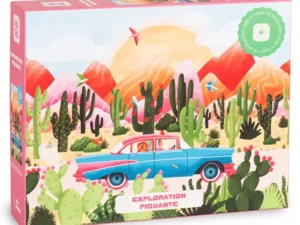 Spicy Exploration palapeli on Heolin 1000-palainen, jonka kuvassa jenkkiauto matkaa meksikoilaistyylisessä maisemassa, jossa kaktukset ovat korkeammat kuin auto ja vuoret siintävät taustalla. Heol on ranskalainen palapelivalmistaja.