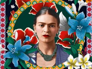 Frida Kahlo palapeli 2000 palaa on ranskalaisen Bluebirdin taidepalapeli. Upeat kukat ja Fridan kuva tarjoaa värikästä koottavaa, jossa on monia kohtia joista aloittaa: siniset kukat, punaiset kukat tai oranssi lilja. Valmis koko 96 x 48 cm.