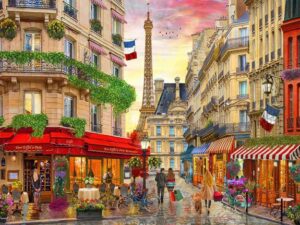Paris Rendez-vous palapeli on ranskalaisen Bluebirdin 1500-palainen. Kuvassa Pariisin ihanat kahvilat ja kadut, koristeelliset parkekkeet ja taustalla Eiffel-torni. Kuvassa löytyy paljon yksityiskohtia, jotka auttavat kokoamisessa. Bluebirdin kiiltämättömät palat lisäävät kokoamisen iloa.  Bluebirdin palat ovat silkkisen himmeät ja niissä on tavallinen leikkaus. Valmistaja Bluebird Puzzle. Myyjä Pieni Harrastepuoti