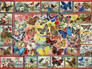 Lots of butterflies palapeli on Anatolian 1000-palainen perhospalapeli, jonka kuvassa ritariperhoset, neitoperhoset ja kymmenet muut värikkäät perhoset esittäytyvät yhdessä isossa kuvassa ja monissa pienissä kuvissa. Valmistaja Anatolian. Myyjä Pieni Harrastepuoti
