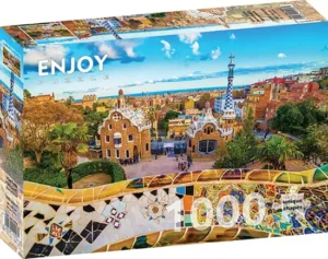 Park Guell palapeli on Enjoyn 1000-palainen maisemapalapeli, jossa näkymä Barcelonan Park Guellista, joka on Antoni Gaudin suunnittelema puisto. Kuvassa välittyy espanjalainen värikkyys ja monimuotiset rakennukset. Enjoyn palat eivät kiillä, ja palat ovat yksilölliset ja menevät vain omille paikoilleen. Valmistaja Enjoy Puzzle