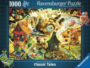 Look Out Little Pigs palapeli 1000 palaa on Ravensburgerin syksyn 2024 uutuus. Kuvittaja Dean Macadam